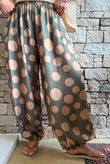 Basso Big Dot Balloon Cuff Pant Khaki & Tan